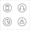 general line icons. linear set. quality vector line set such as error, pie chart, earphone