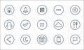 general line icons. linear set. quality vector line set such as flag, calendar, share, phone, moon, earphone, cloud, minus, alert