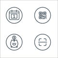 general line icons. linear set. quality vector line set such as scan, save money, qr code