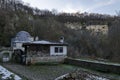 General look and roof oven spring source of Demir Baba Teke, cult monument honored by both Christians and Muslims in winter