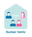 General nuclear family vector illustration