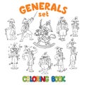 General or officers coloring book set