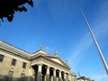 General Post Office and the Spire of Dublin (Monument of Light) on O'Connell Street in Dublin, IRELAND Royalty Free Stock Photo