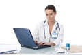 General practitioner typing on computer Royalty Free Stock Photo