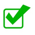 Green high emphasis check box icon. vector.