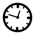 Black clock icon. Perfect vector for representing time. Royalty Free Stock Photo