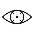 An eye whose eyeball is a clock. Vector. Royalty Free Stock Photo