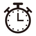 Simple timer icon. Flat design vector. Royalty Free Stock Photo