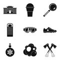 General secondary education icons set, simple style
