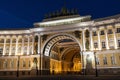 The General Staff building at night in St. Petersburg on a white night.