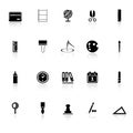 General stationary icons with reflect on white bac Royalty Free Stock Photo