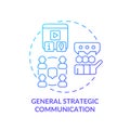 General strategic communication blue gradient concept icon