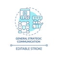 General strategic communication turquoise concept icon