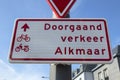 General Street Sign Through Traffic At Den Helder The Netherlands 23-9-2019