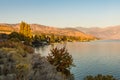 Sunrise views of the shores of Chelan Lake, Washington, USA. Royalty Free Stock Photo