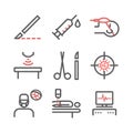 General Surgery line icons. Hospital department. Health center. Vector sign for web graphics.