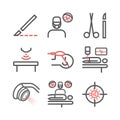 General Surgery line icons. Hospital department. Health center. Vector sign for web graphics.