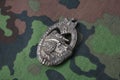 General Tank Assault Badge - german nazi award on SS camouflage uniform