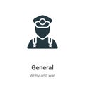 General vector icon on white background. Flat vector general icon symbol sign from modern army and war collection for mobile