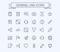 General vector icons set 2. Thin line outline 24x24 Grid.Pixel Perfect