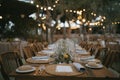 General view of the banquet where a wedding is held Royalty Free Stock Photo