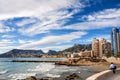 General view of the beach of calpe, spain