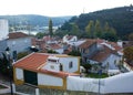 General view of ConstÃÂ¢ncia, Ribatejo, Portugal, with the Tagus river and its bridge Royalty Free Stock Photo