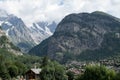 General view of Courmayeur, Valle d`Aosta, Italy