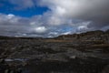 Desert of black stones in nothern Iceland Royalty Free Stock Photo