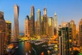 General view of Dubai Marina at night from the top Royalty Free Stock Photo