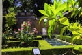 General view of The Generalife courtyard, with its famous fountain and garden. Alhambra de Granada complex