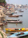 General View of Ghats and Ganges River in Varanasi, Uttar Pradesh, India