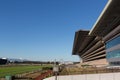 Horse racing track with blue sky Royalty Free Stock Photo