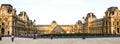 Louvre Museum and glass piramid in Paris Royalty Free Stock Photo