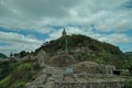 General view of the main entrance, ruins and fortress of Tsarevets, medieval stronghold located on a hill with the same name Royalty Free Stock Photo