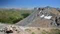 General view from a mountain ridge overlooking the two valleys of Saint Veran and Ceillac Cristillan