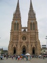 General view of Neo-gothic Lujan Basilica in Lujan, Buenos Aires