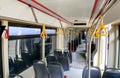 Empty new modern tramway interior