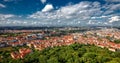 General view of Prague's historic center and the river Vltava Royalty Free Stock Photo