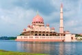 General view of the Putra Mosque with Putrajaya Lake