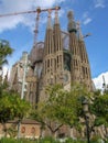 General view on Sagrada Familia Basilica in Barcelona.