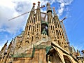 General view on Sagrada Familia Basilica in Barcelona. Royalty Free Stock Photo