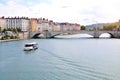 General view of the Saone river Lyon France Royalty Free Stock Photo