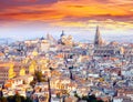 General view of Toledo from hill in dawn Royalty Free Stock Photo