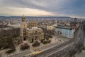 General view of Varna center, the sea capital of Bulgaria. Byzantine style church with golden domes