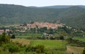 The general view on a village of Cucugnan, France Royalty Free Stock Photo