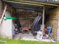 General view of a wooden shed used for storage