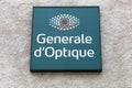 Generale d`optique logo on a wall Royalty Free Stock Photo
