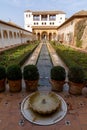 The Generalife Palace with the Patio de la Acequia in the Alhambra in Granada Royalty Free Stock Photo