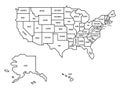 Generalized retro map of USA Royalty Free Stock Photo